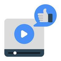 A flat design icon of video chat vector