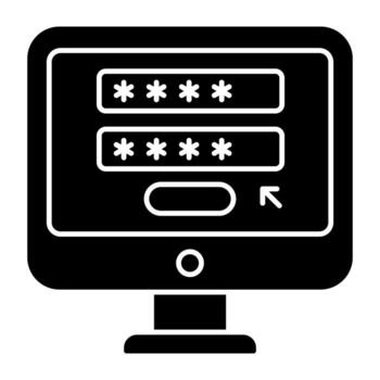 un sólido diseño icono de sistema contraseña vector