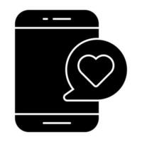 un Perfecto diseño icono de móvil amor charla vector
