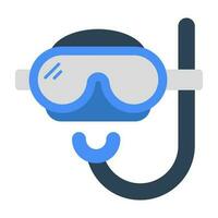 Oxygen pipe with goggles, icon of snorkeling mask vector