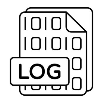Editable design icon of log file vector