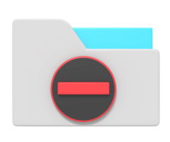 3d icon of Remove Folder png