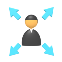 A man and a directional arrow png