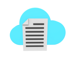 3d icon of Cloud Document png