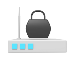 Security padlock of internet router png