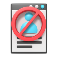 3d icon of Ban Web User png