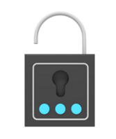 Opened security padlock png