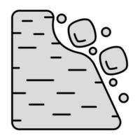 A flat design icon of landslide vector
