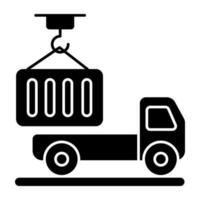 Modern design icon of container lifting vector