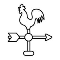 Editable design icon of weathercock vector