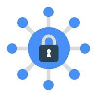 Premium download icon of network lock vector