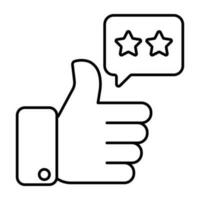 A linear design icon of customer review vector