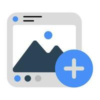 Add photo icon, editable vector
