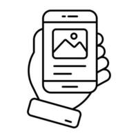 Modern technology icon of mobile gallery vector