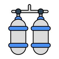 Trendy vector design of oxygen cylinders