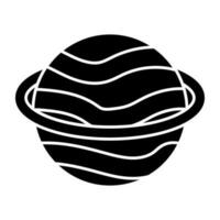 Editable design icon of revolving planet vector