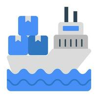 Premium download icon of cargo boat vector