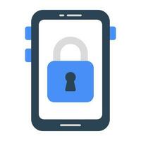 Conceptual flat design icon of mobile security vector