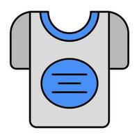 ropa de caballero medio manga camisa, plano diseño icono de vestir vector