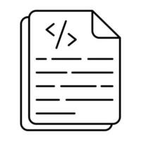 A linear design icon of coding file vector