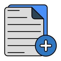 Add file icon, flat design vector
