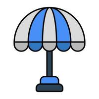 A flat design icon of outdoor umbrella vector