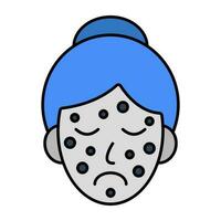 A premium download icon of acne face vector