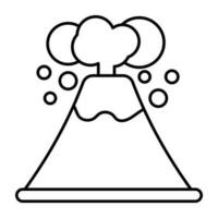 An editable design icon of volcano vector