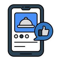 A unique design icon of mobile feedback vector