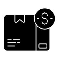 Conceptual solid design icon of cash on delivery vector