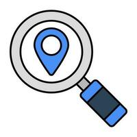 Conceptual flat design icon of search location vector