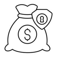 A premium download icon of financial security vector
