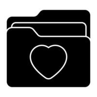 Love folder icon in flat design vector