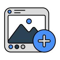 Add photo icon, editable vector