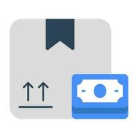 Conceptual flat design icon of cash on delivery or cod vector