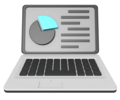 torta grafico statistica su il computer portatile png