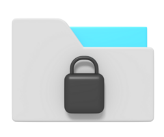 3d ikon av mapp låsa png