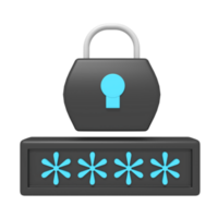 Open Security padlock with password png