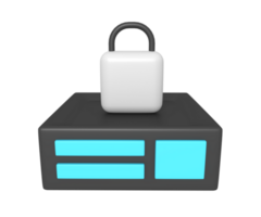 3d icon of Server Lock png