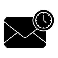 A solid design icon of mail delivery time vector