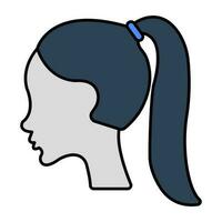 An icon design of ponytail vector