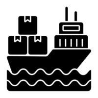 Premium download icon of cargo boat vector