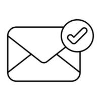 A flat design icon of verified mail vector