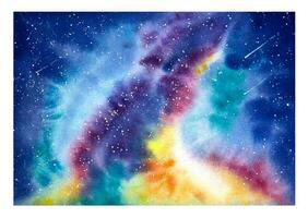 Hand drawn watercolor star sky. Watercolor space. vector