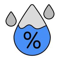 Conceptual flat design icon of humidity vector