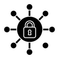 Premium download icon of network lock vector