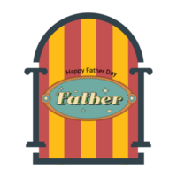 Happy father's day with pillar frames png