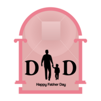 Happy father's day with pillar frames png