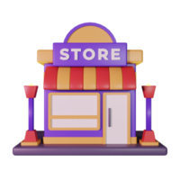 Retail store building 3d icon png