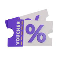 Voucher discount 3d icon png